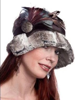 Abigail Style Hat - Luxury Faux Fur in Birch