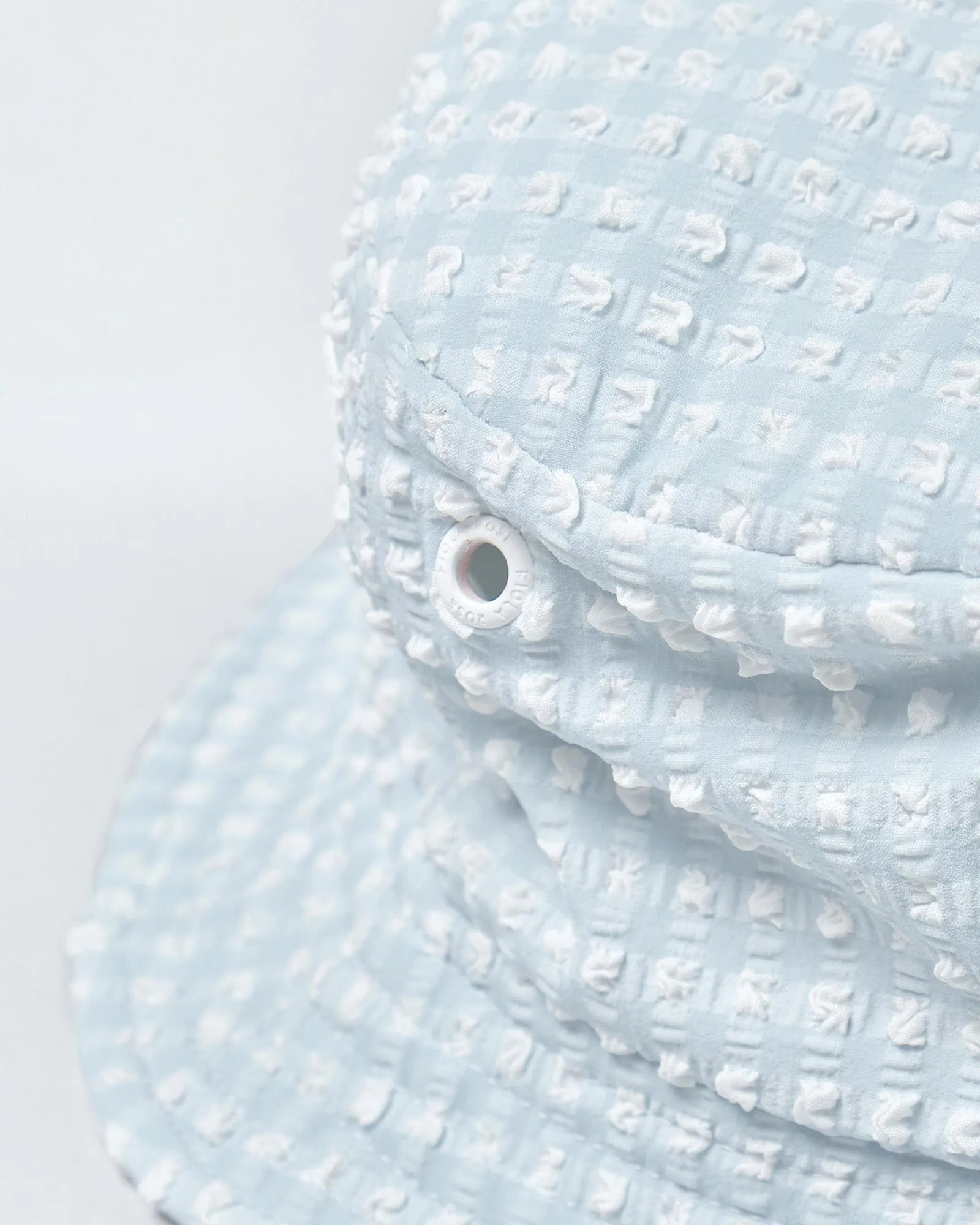 Adult Bucket Hat in Aquamarine Gingham