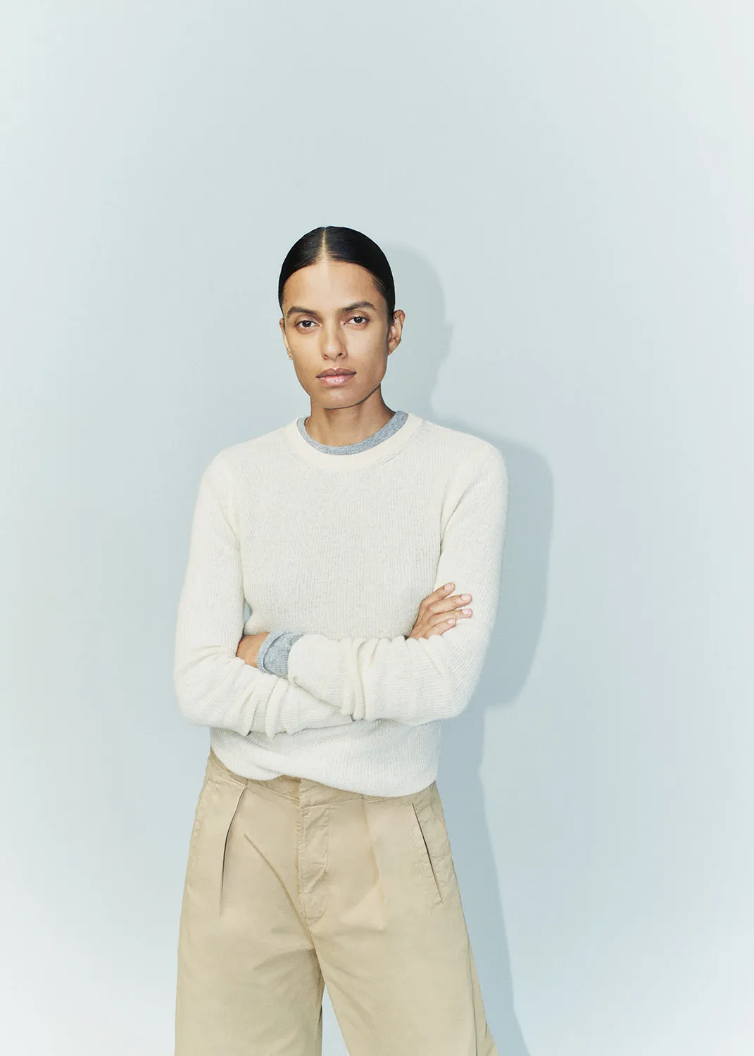 Alessia Crewneck Sweater in Cream
