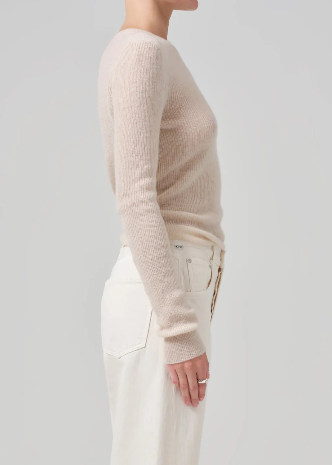 Alessia Crewneck Sweater in Cream