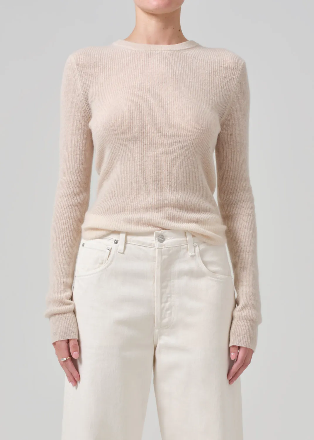 Alessia Crewneck Sweater in Cream