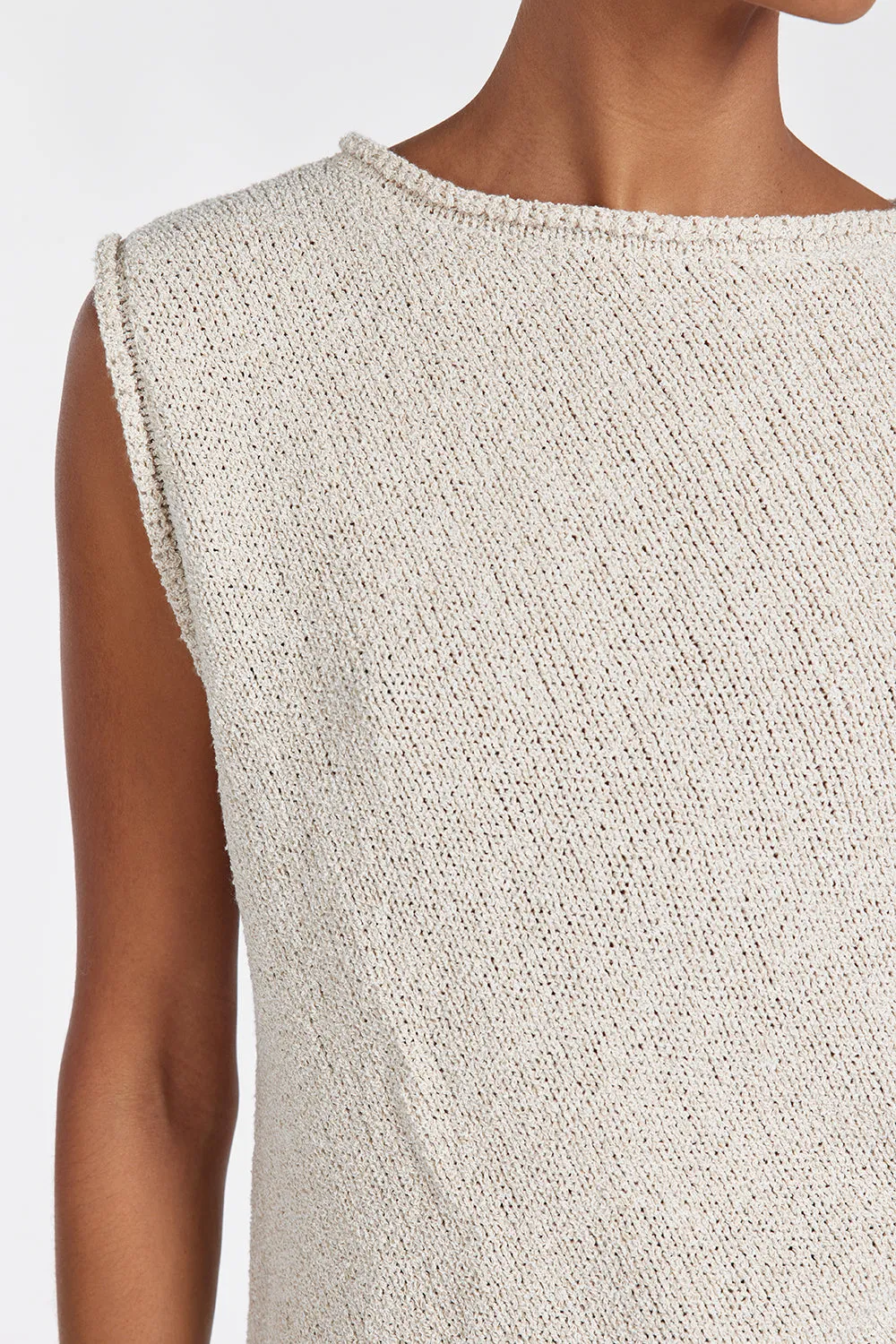 ALTHEA STONE ASYM KNIT TOP