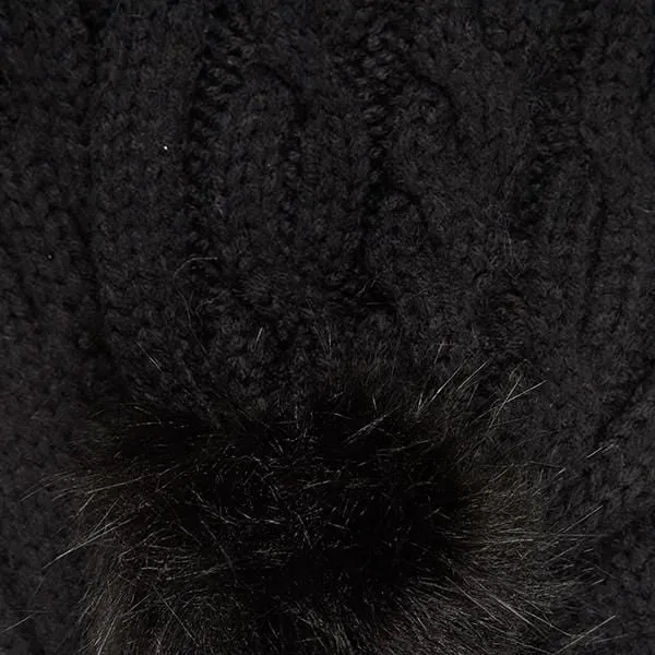 Aran Cable Pom Pom Scarf