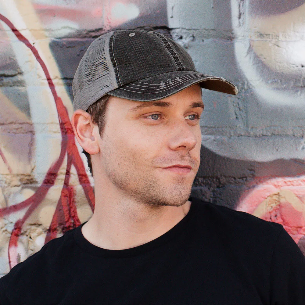 Big Head Washed Herringbone Trucker Cap
