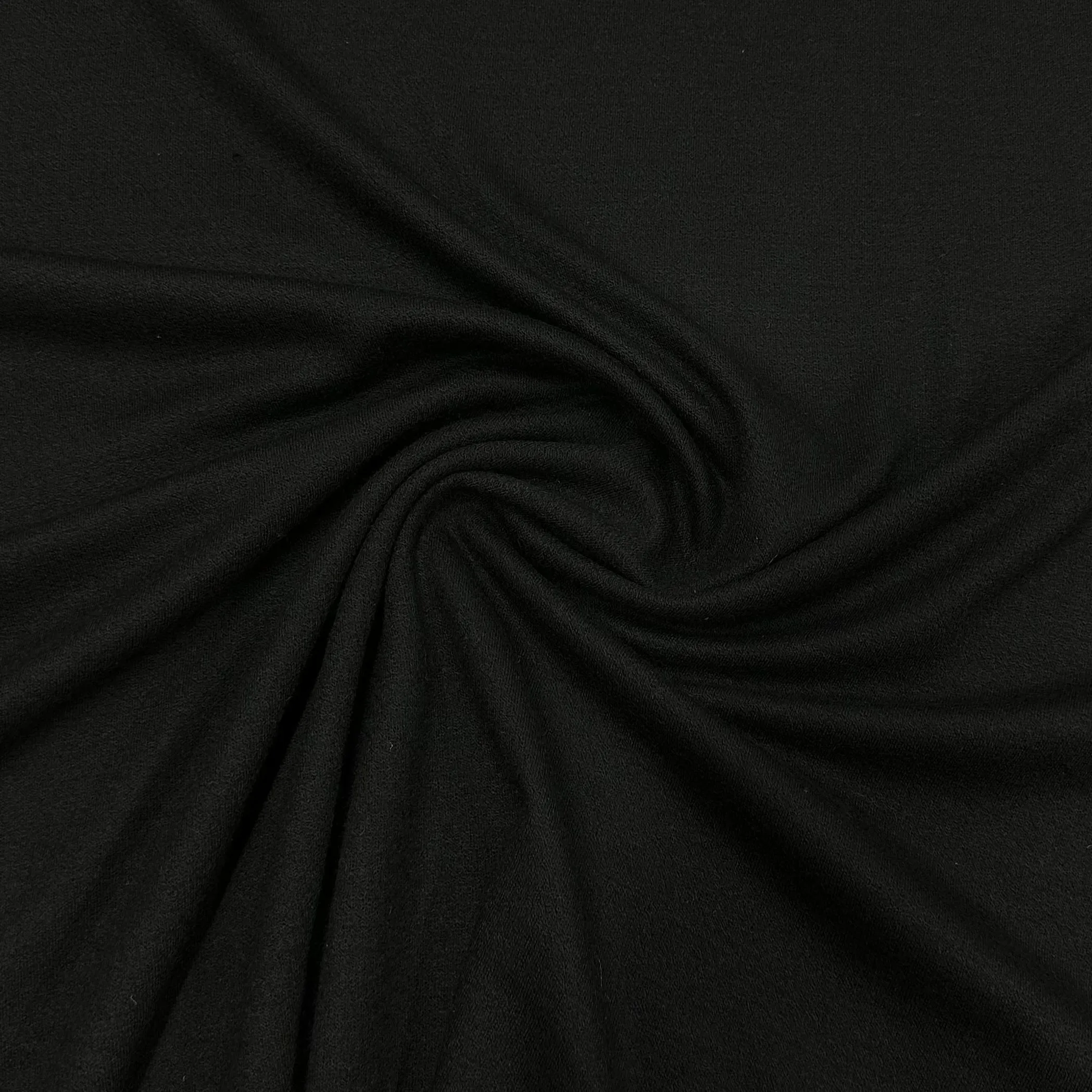 Black 100% Merino Wool Jersey Fabric - 190 GSM