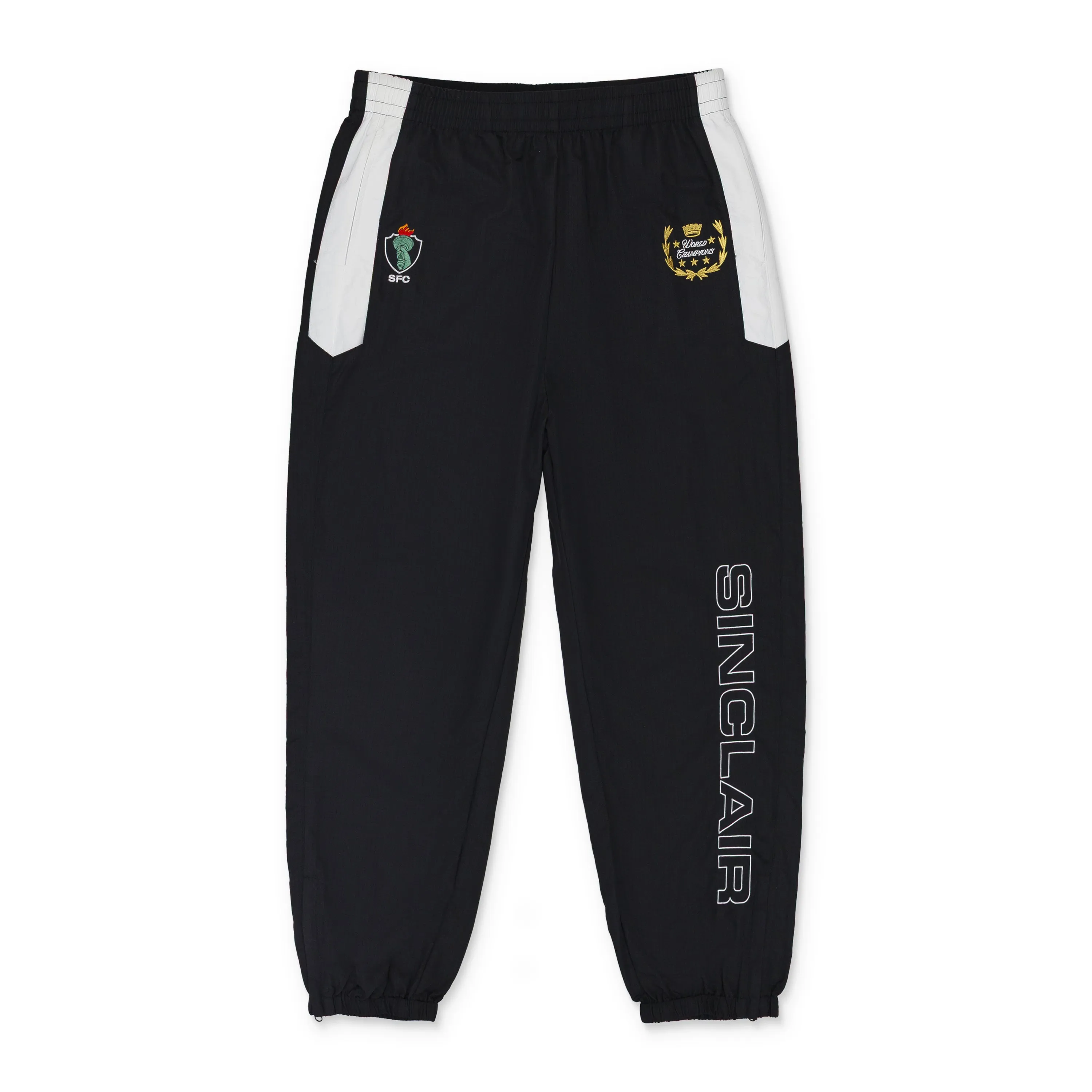BLACK SFC NYLON TRACK PANTS