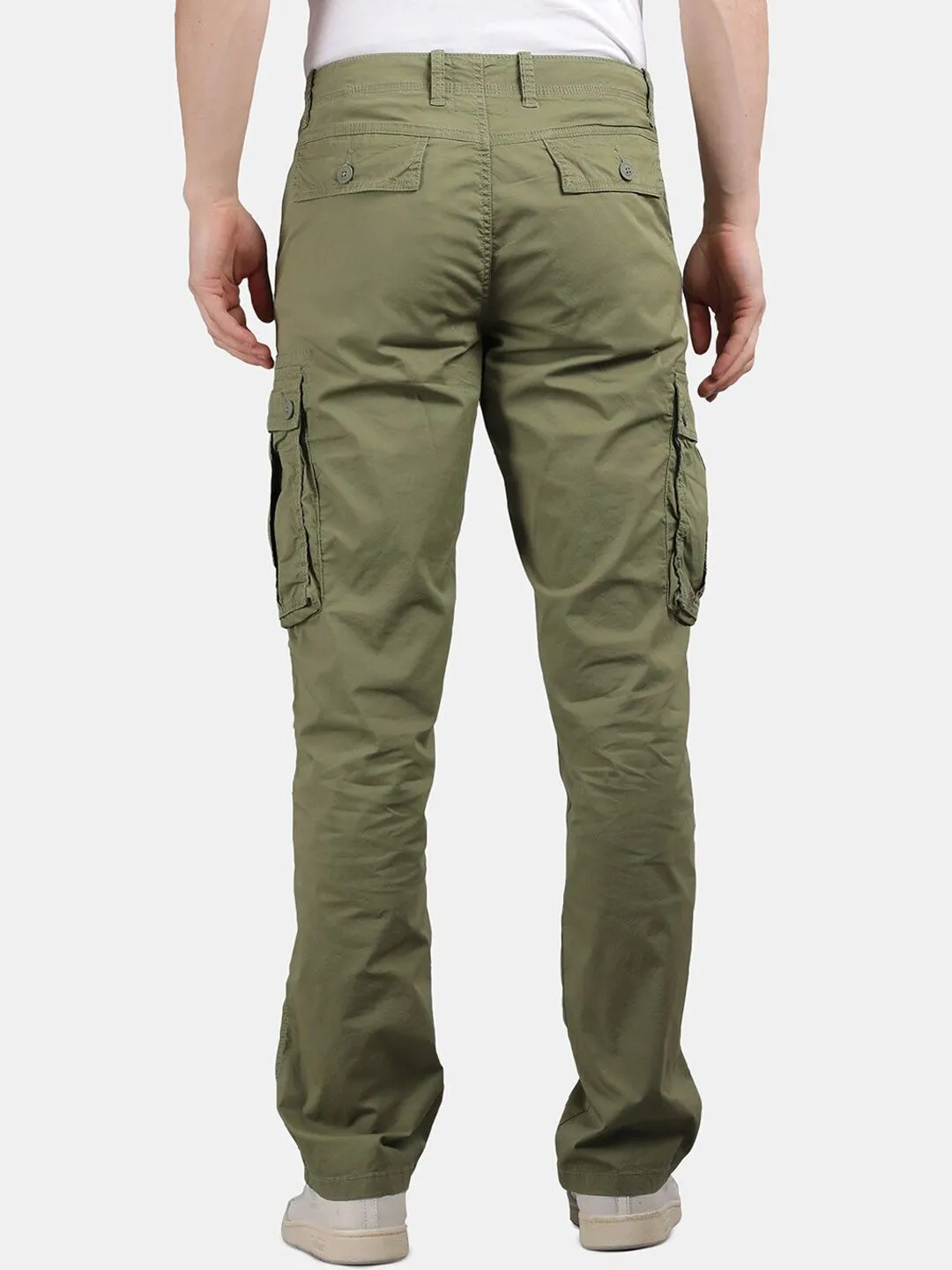 Calla Green Solid Cargo Pants