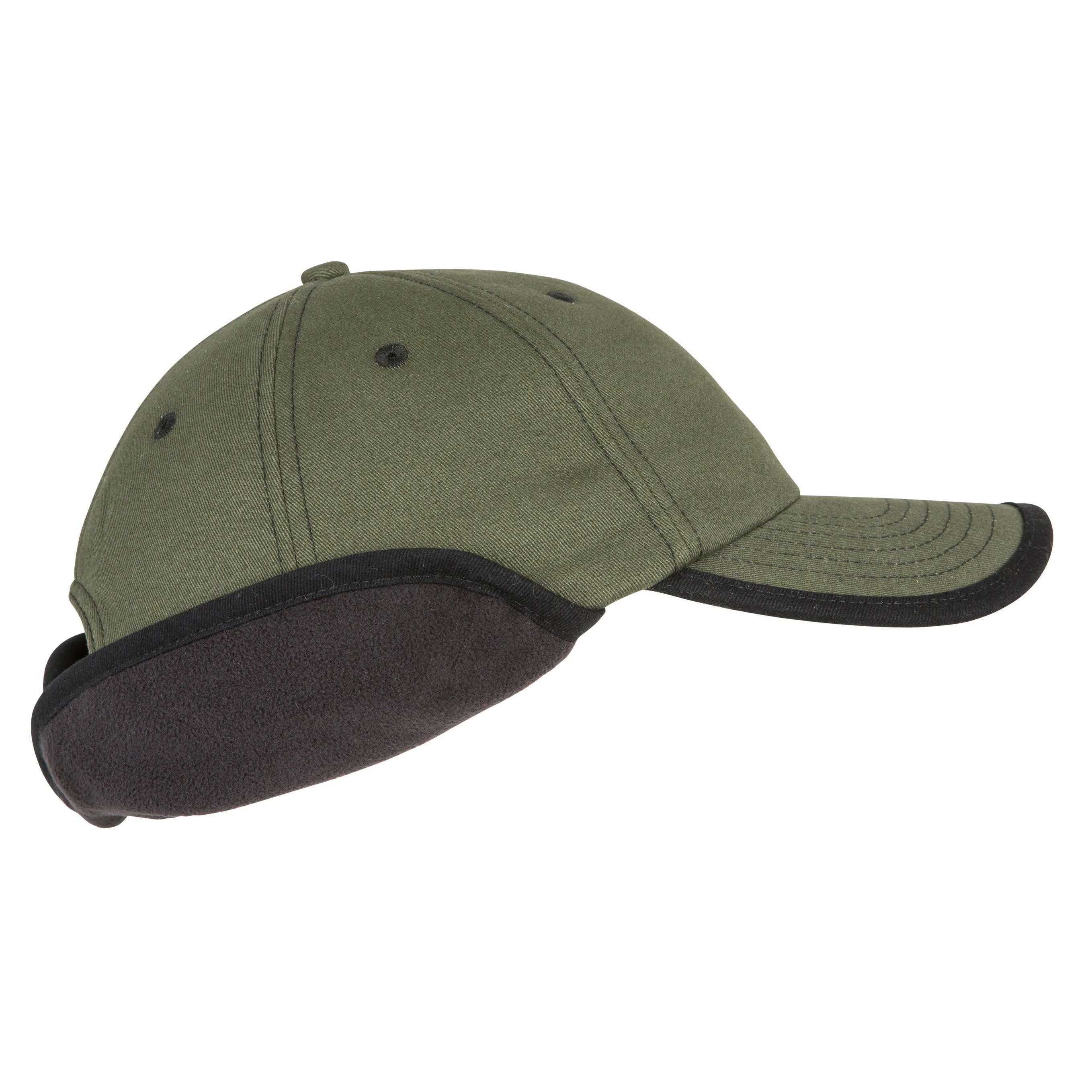 Cap 500 fleece warm green SOLOGNAC, dark khaki/black