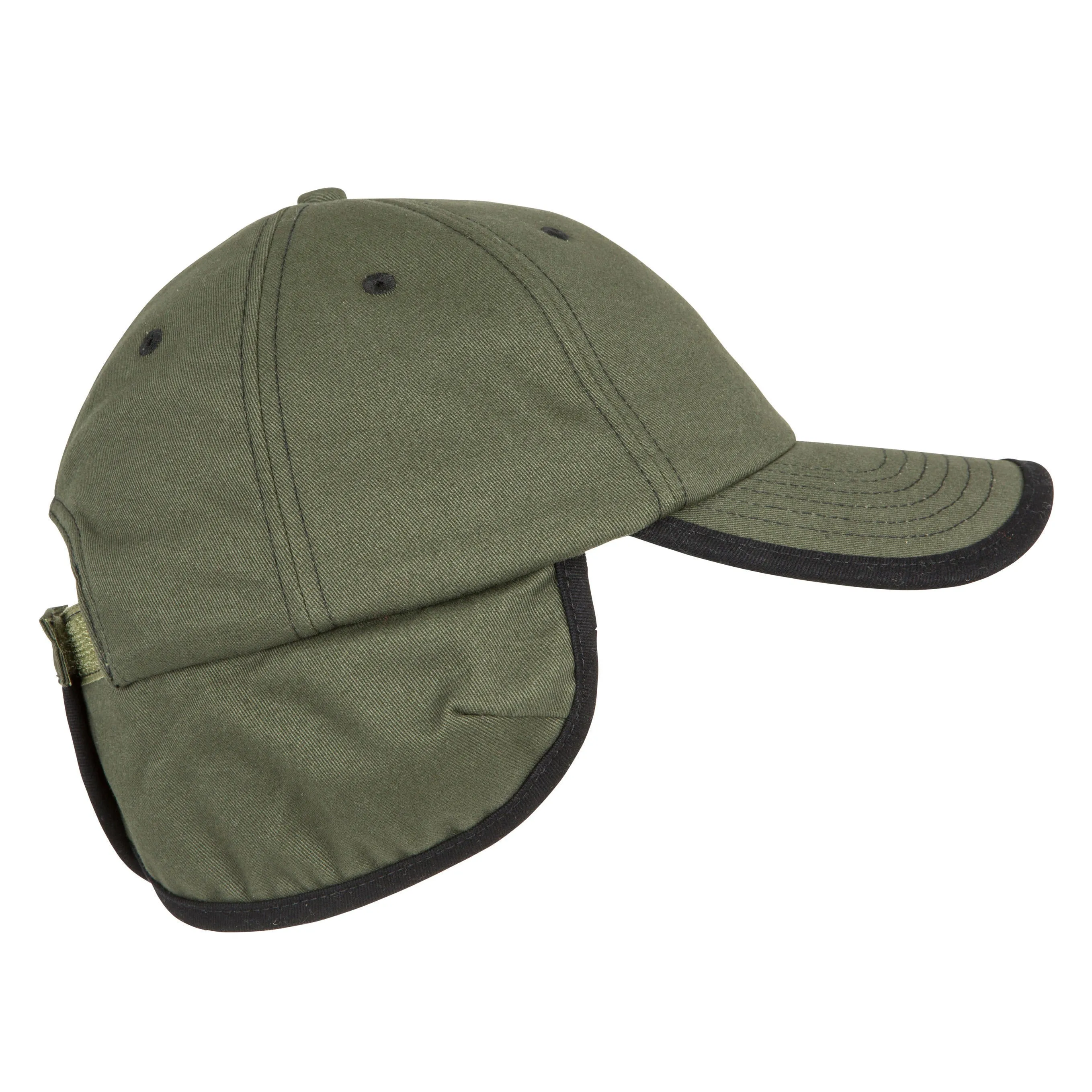 Cap 500 fleece warm green SOLOGNAC, dark khaki/black