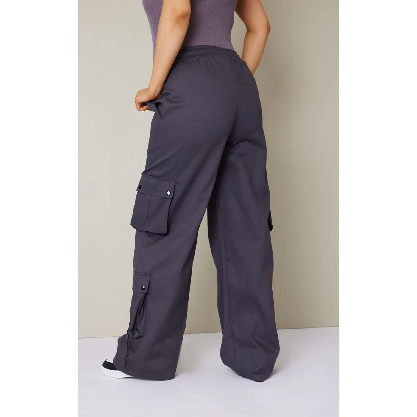 Charcoal Cargo Elasticated Trousers