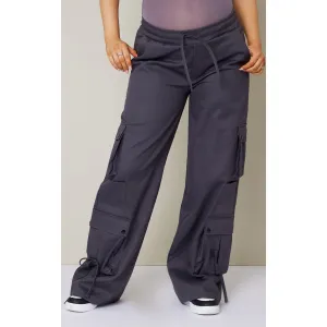 Charcoal Cargo Elasticated Trousers