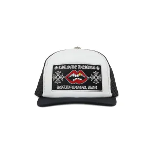 Chrome Hearts Chomper Hollywood Trucker Cap, Black/White