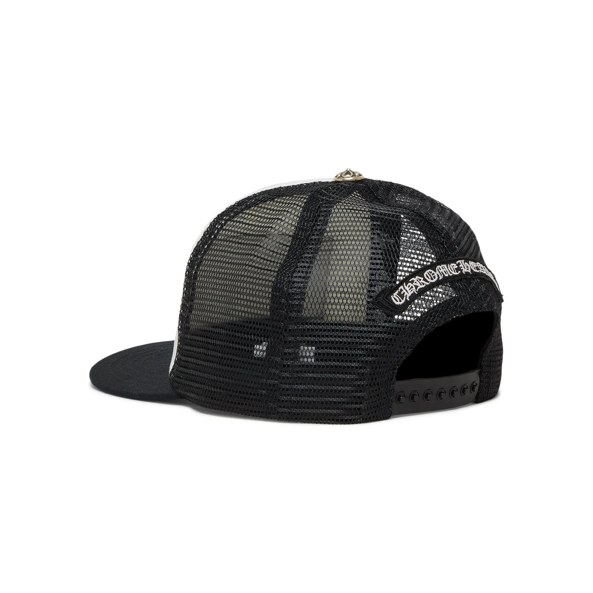 Chrome Hearts Chomper Hollywood Trucker Cap, Black/White
