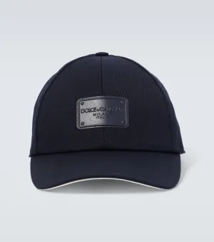 Cotton baseball cap with Dolce&Gabbana logo, blue