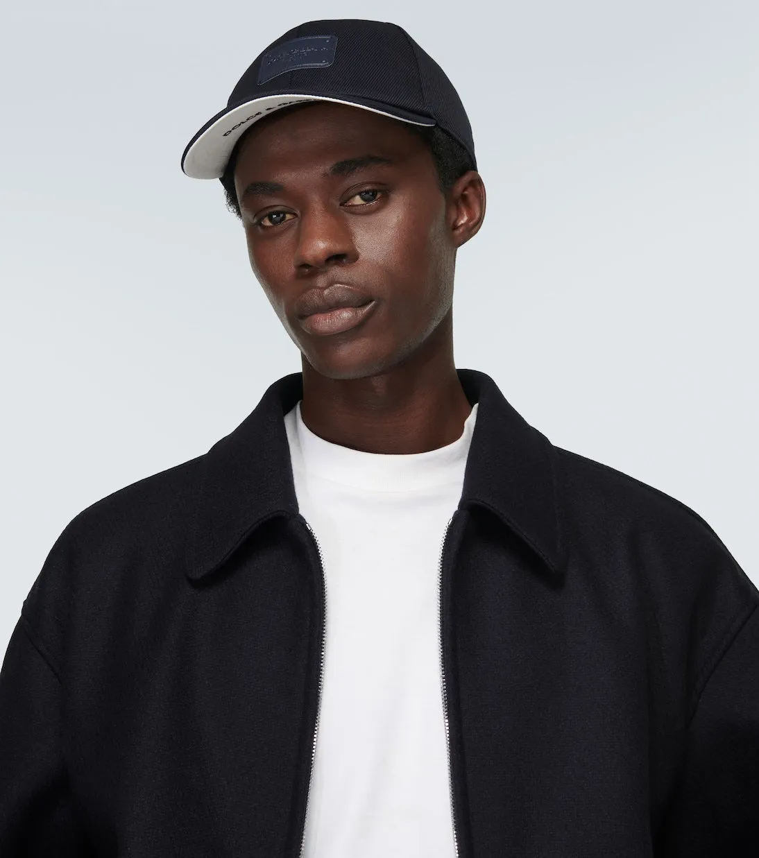 Cotton baseball cap with Dolce&Gabbana logo, blue