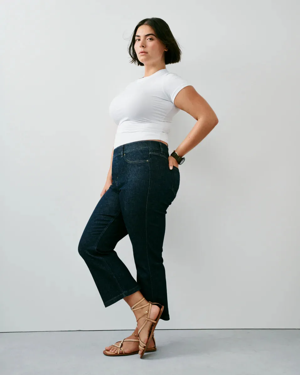 Cropped Kick Flare, Raw Indigo