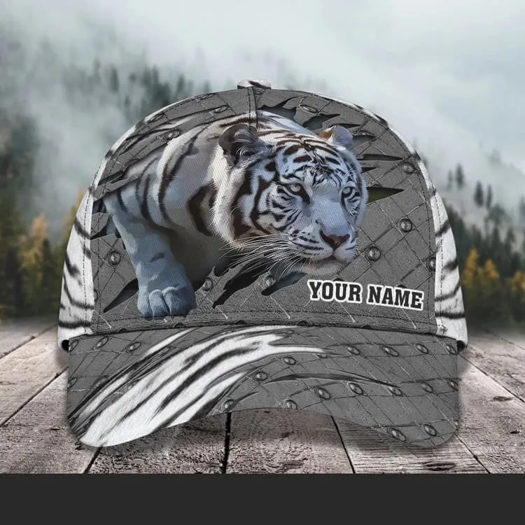 Customized Yellow Tiger King 3D Baseball Cap for Him, Tiger Hat for Tiger Lovers