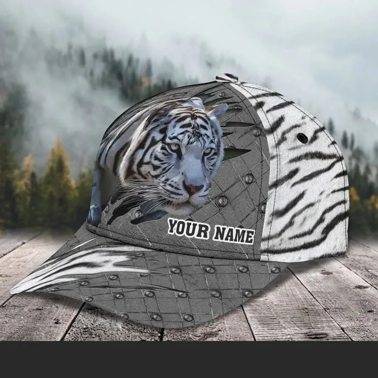 Customized Yellow Tiger King 3D Baseball Cap for Him, Tiger Hat for Tiger Lovers