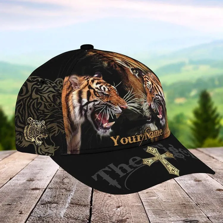 Customized Yellow Tiger King 3D Baseball Cap for Him, Tiger Hat for Tiger Lovers