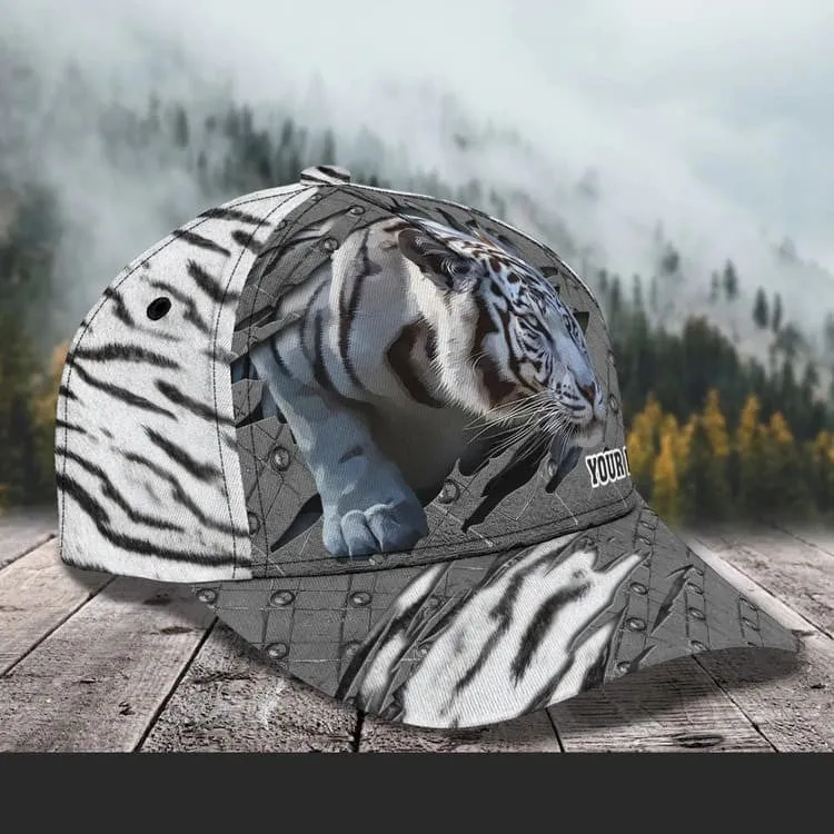 Customized Yellow Tiger King 3D Baseball Cap for Him, Tiger Hat for Tiger Lovers