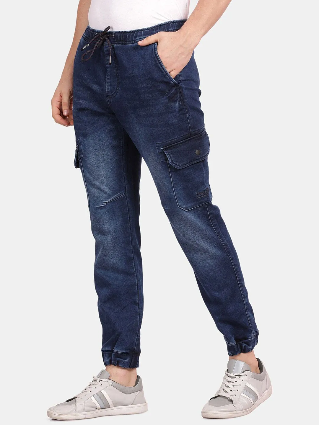 Denim Navy Cargo Joggers
