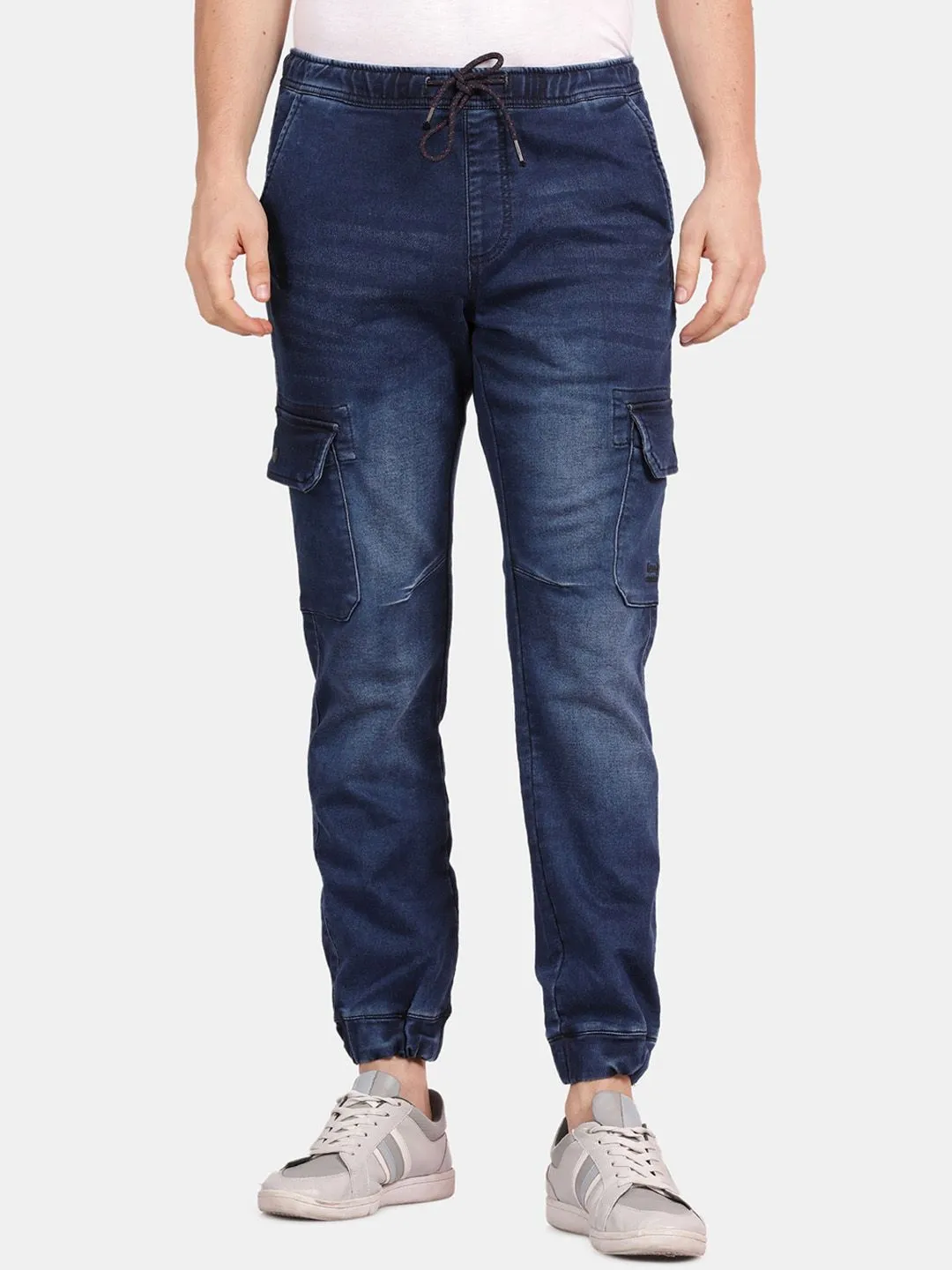 Denim Navy Cargo Joggers