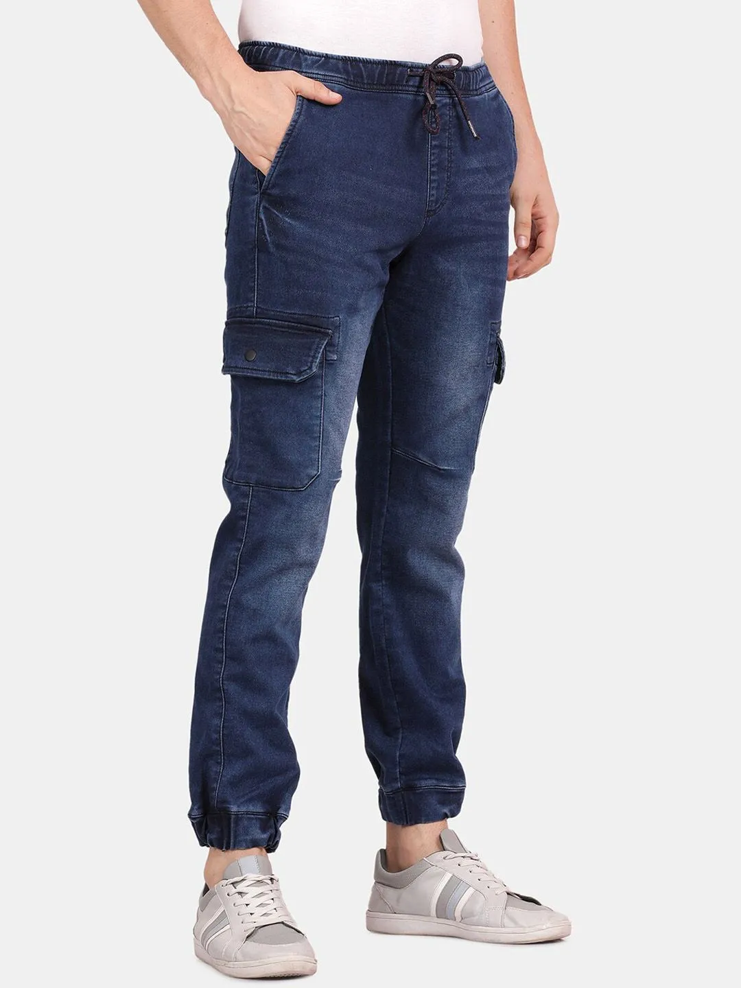 Denim Navy Cargo Joggers