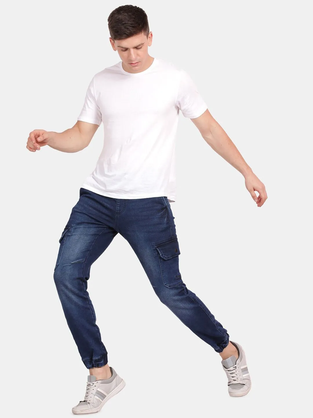 Denim Navy Cargo Joggers