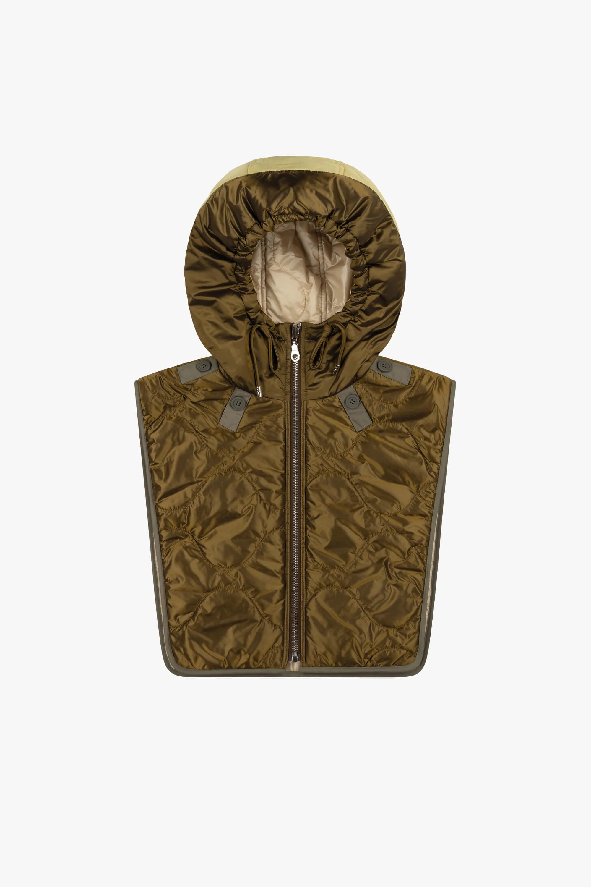 Elements Quilt Zip Hood - Antique Gold / Oyster