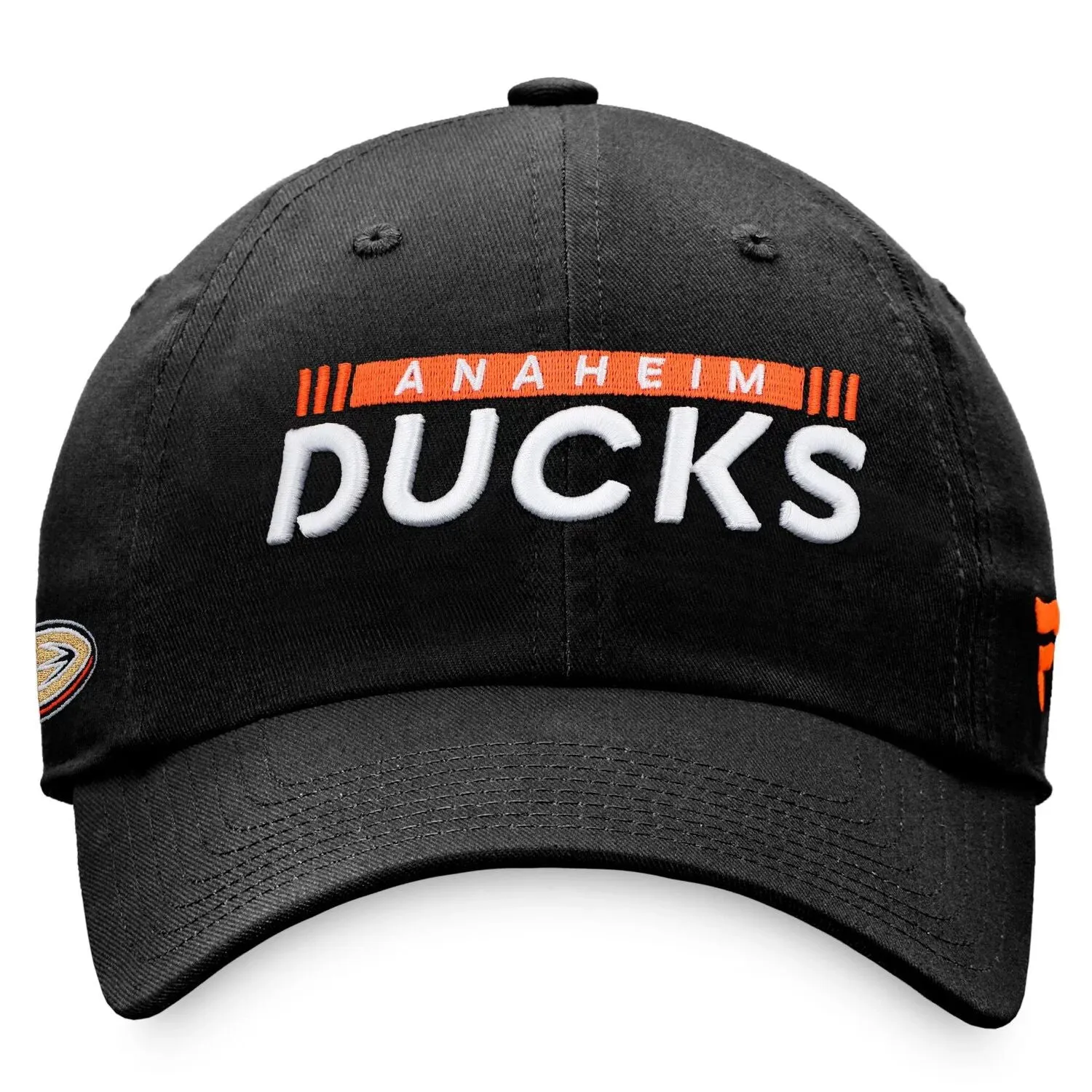 Fanatics Men's Black Anaheim Ducks Authentic Pro Rink Adjustable Logo Cap
