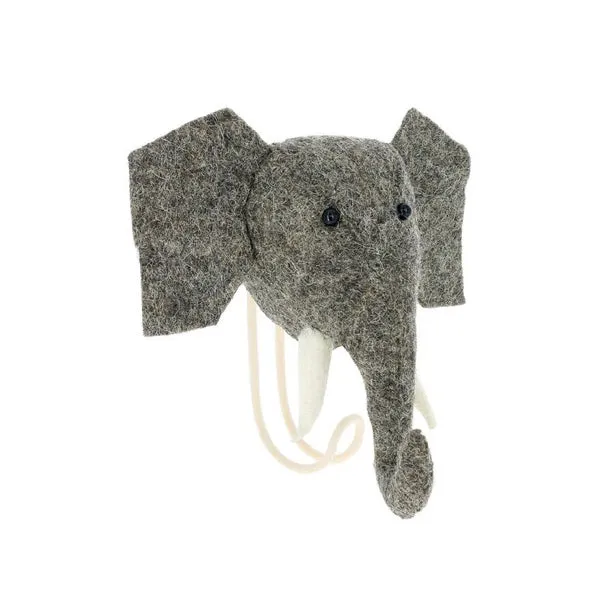 Fiona Walker Elephant Animal Head Hook - Trunk Up