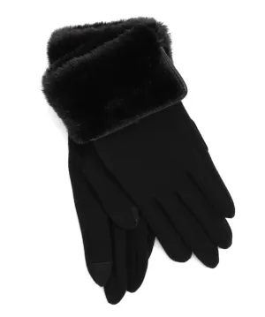 Fold Down Faux Fur Cuff Glove