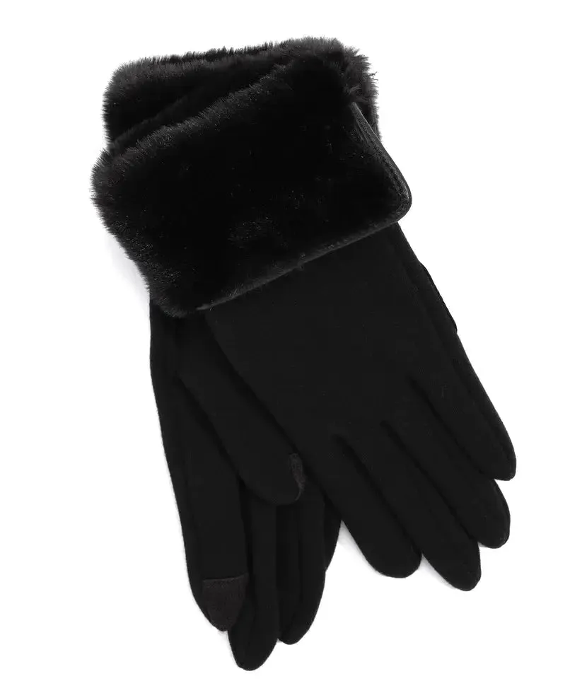 Fold Down Faux Fur Cuff Glove