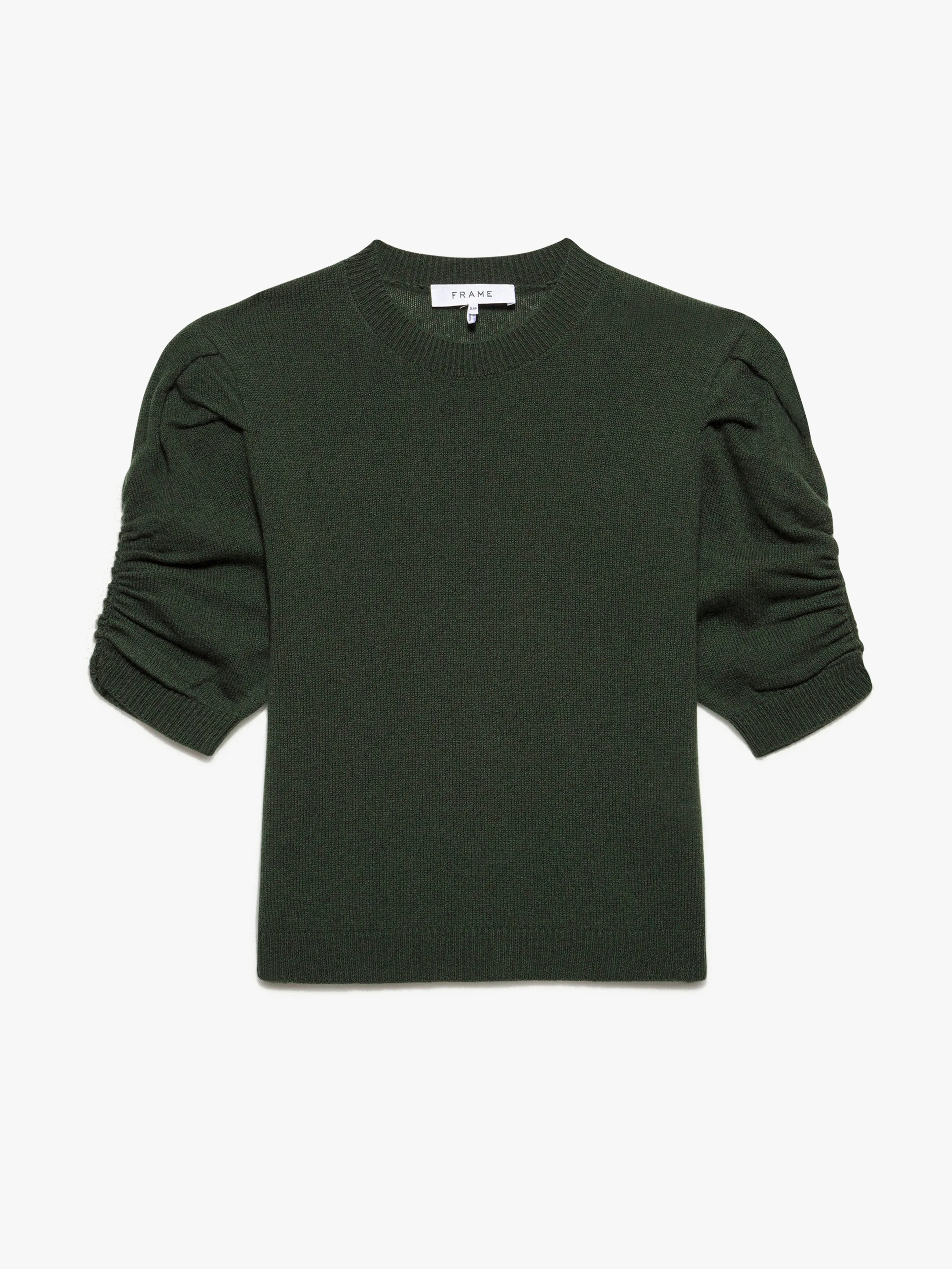 Frame - Ruched Sleeve Cashmere Sweater in Surplus