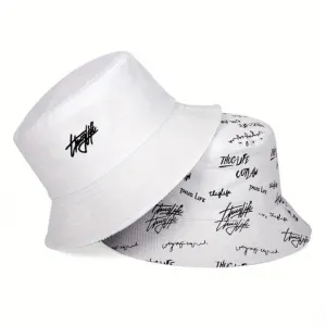Graffiti Print Double-Sided Bucket Hat