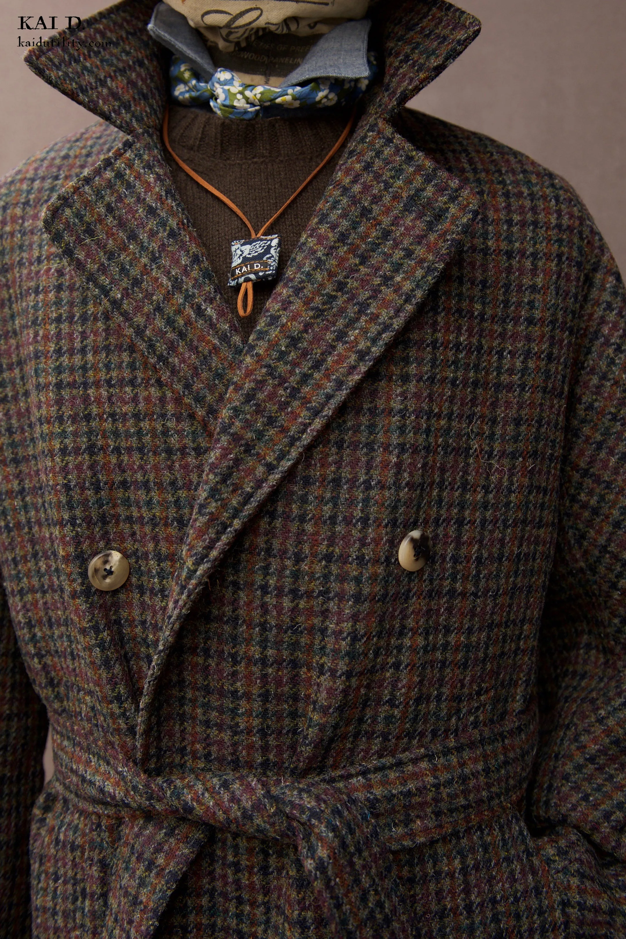 Grandad Wool Trench -Harris Tweed - 50 (NO RETURN)