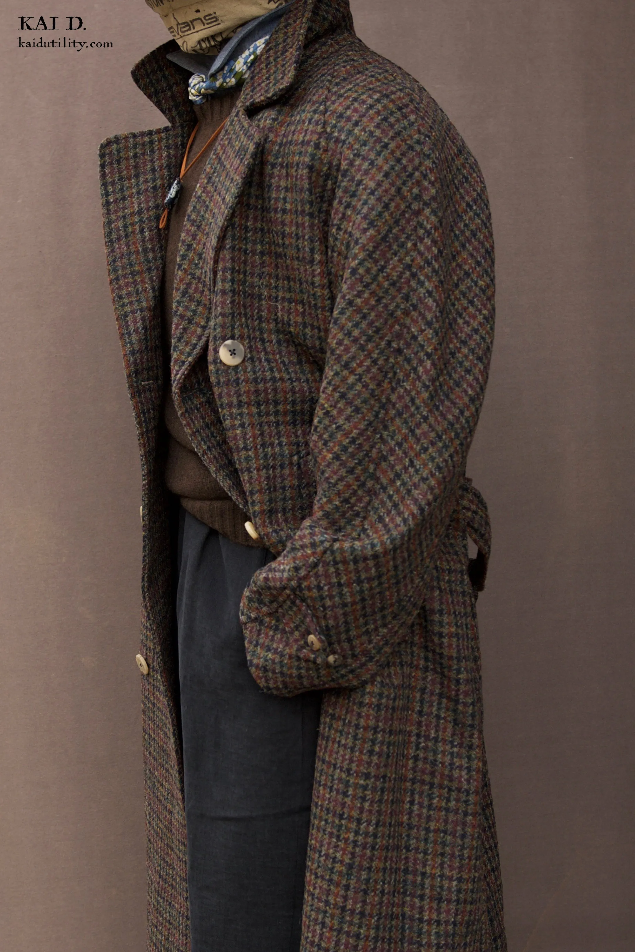 Grandad Wool Trench -Harris Tweed - 50 (NO RETURN)