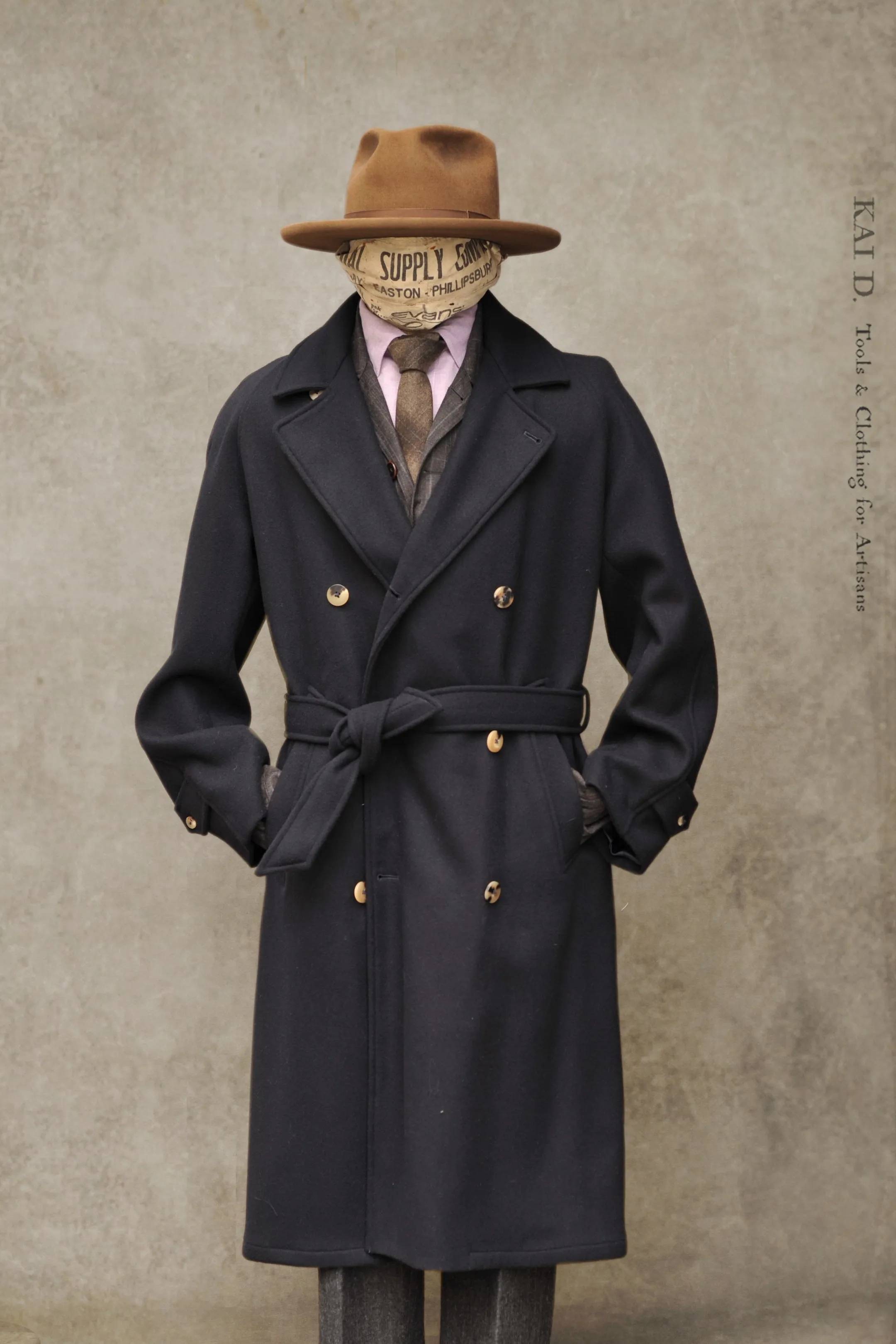 Grandad Wool Trench - Navy - 46, 48 (NO RETURN)