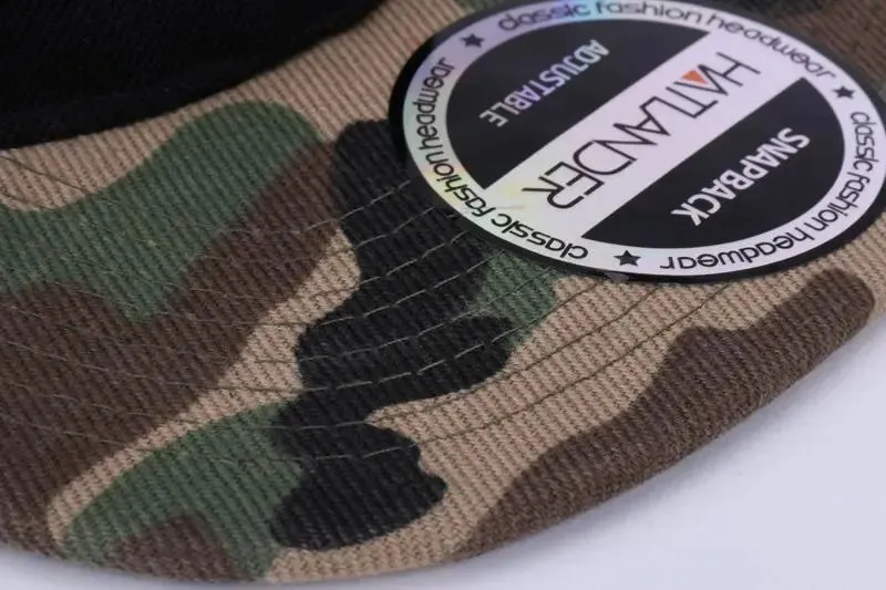 HATLANDER Camouflage Snapback Polyester Cap Blank Flat Camo Baseball Cap With No Embroidery Mens Cap and Hat for Men And