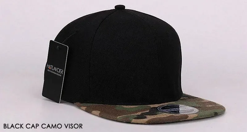 HATLANDER Camouflage Snapback Polyester Cap Blank Flat Camo Baseball Cap With No Embroidery Mens Cap and Hat for Men And