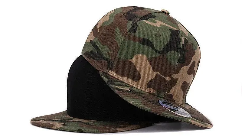 HATLANDER Camouflage Snapback Polyester Cap Blank Flat Camo Baseball Cap With No Embroidery Mens Cap and Hat for Men And