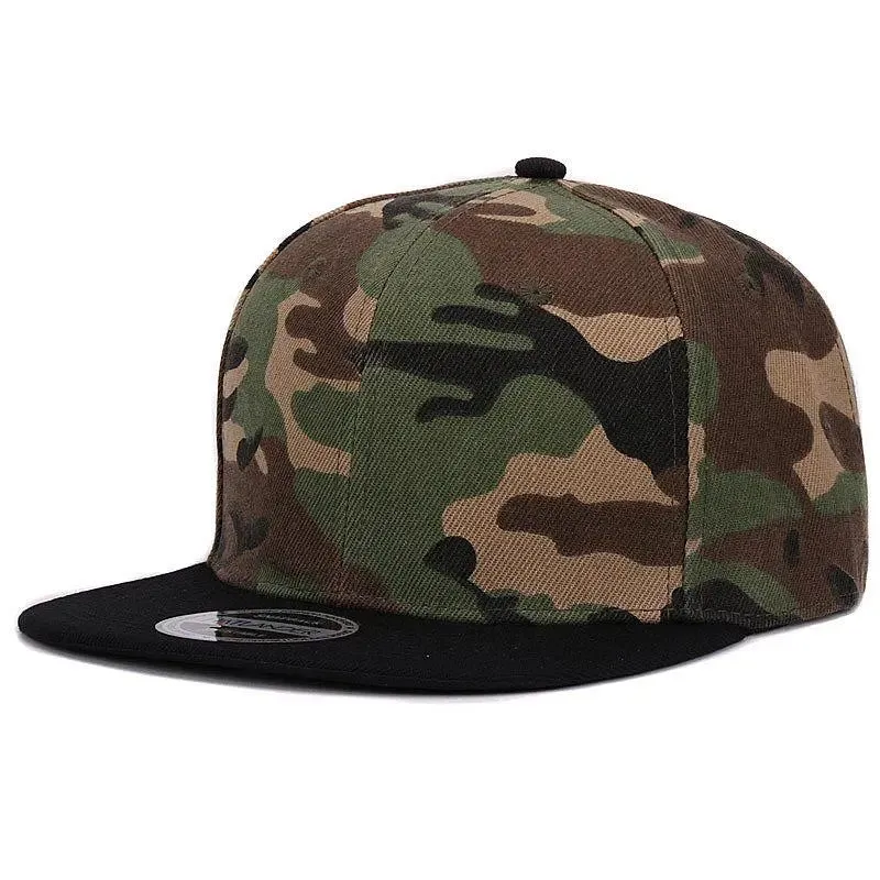 HATLANDER Camouflage Snapback Polyester Cap Blank Flat Camo Baseball Cap With No Embroidery Mens Cap and Hat for Men And