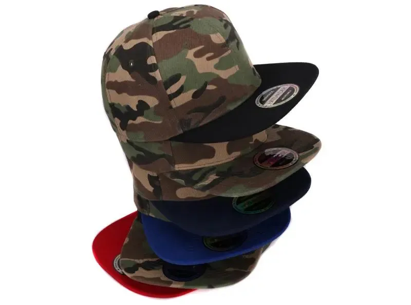 HATLANDER Camouflage Snapback Polyester Cap Blank Flat Camo Baseball Cap With No Embroidery Mens Cap and Hat for Men And
