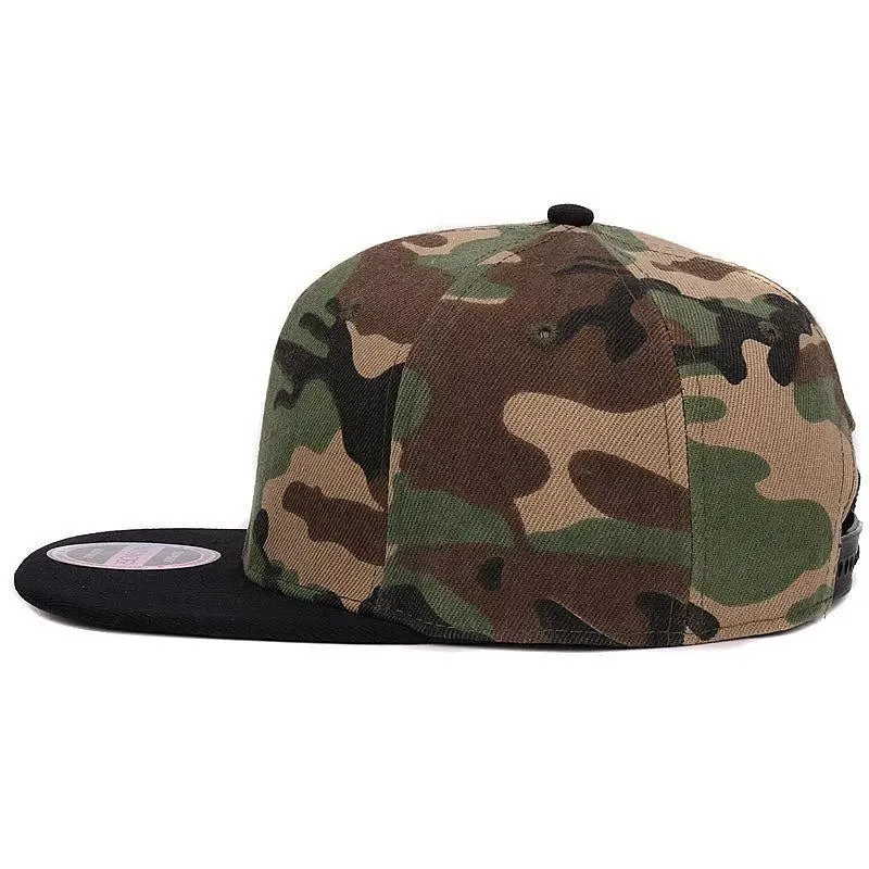 HATLANDER Camouflage Snapback Polyester Cap Blank Flat Camo Baseball Cap With No Embroidery Mens Cap and Hat for Men And