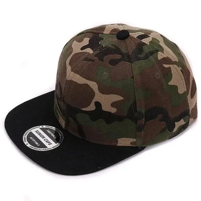 HATLANDER Camouflage Snapback Polyester Cap Blank Flat Camo Baseball Cap With No Embroidery Mens Cap and Hat for Men And