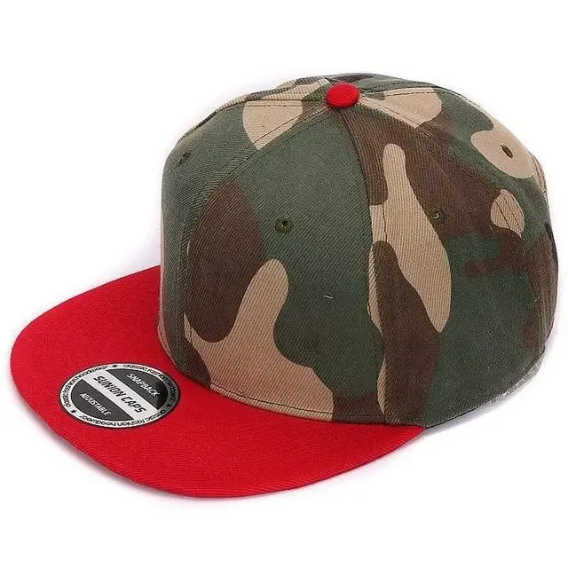 HATLANDER Camouflage Snapback Polyester Cap Blank Flat Camo Baseball Cap With No Embroidery Mens Cap and Hat for Men And