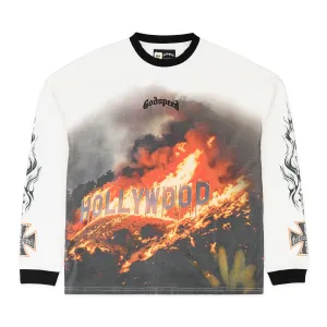 HOLLYWOOD THERMAL L/S WHITE, BLACK T-SHIRT