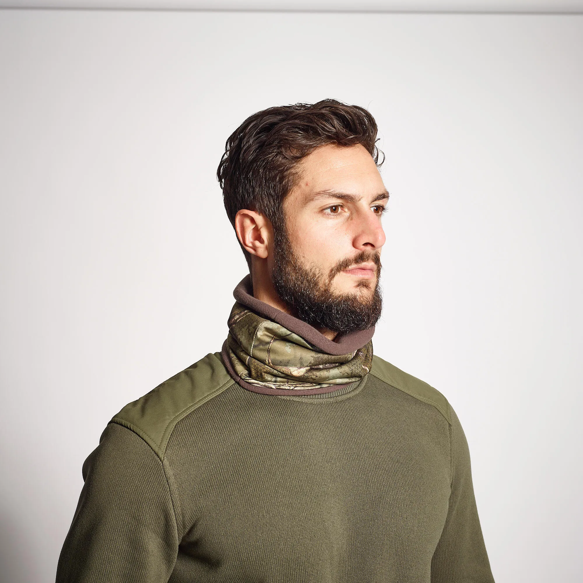 Hunting bandana TREEMETIC warm, low noise SOLOGNAC, camouflage