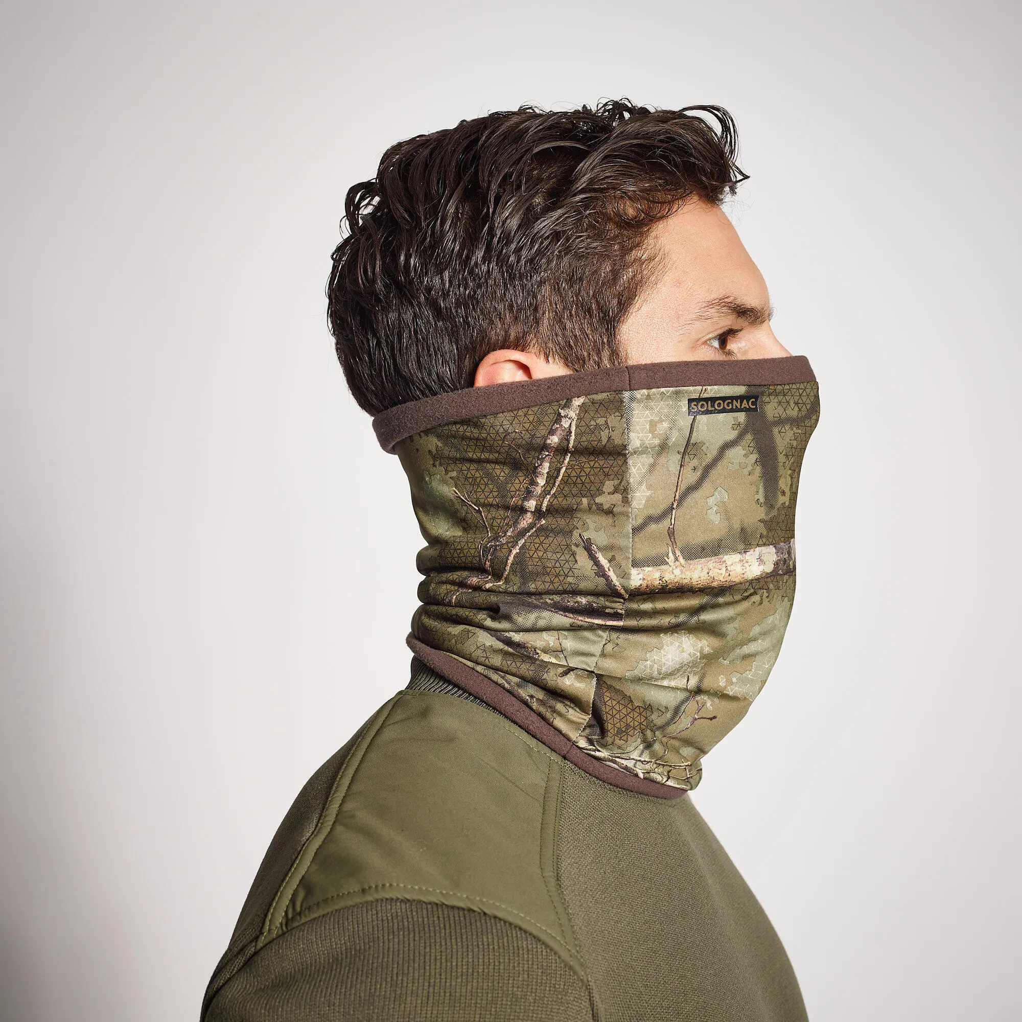 Hunting bandana TREEMETIC warm, low noise SOLOGNAC, camouflage