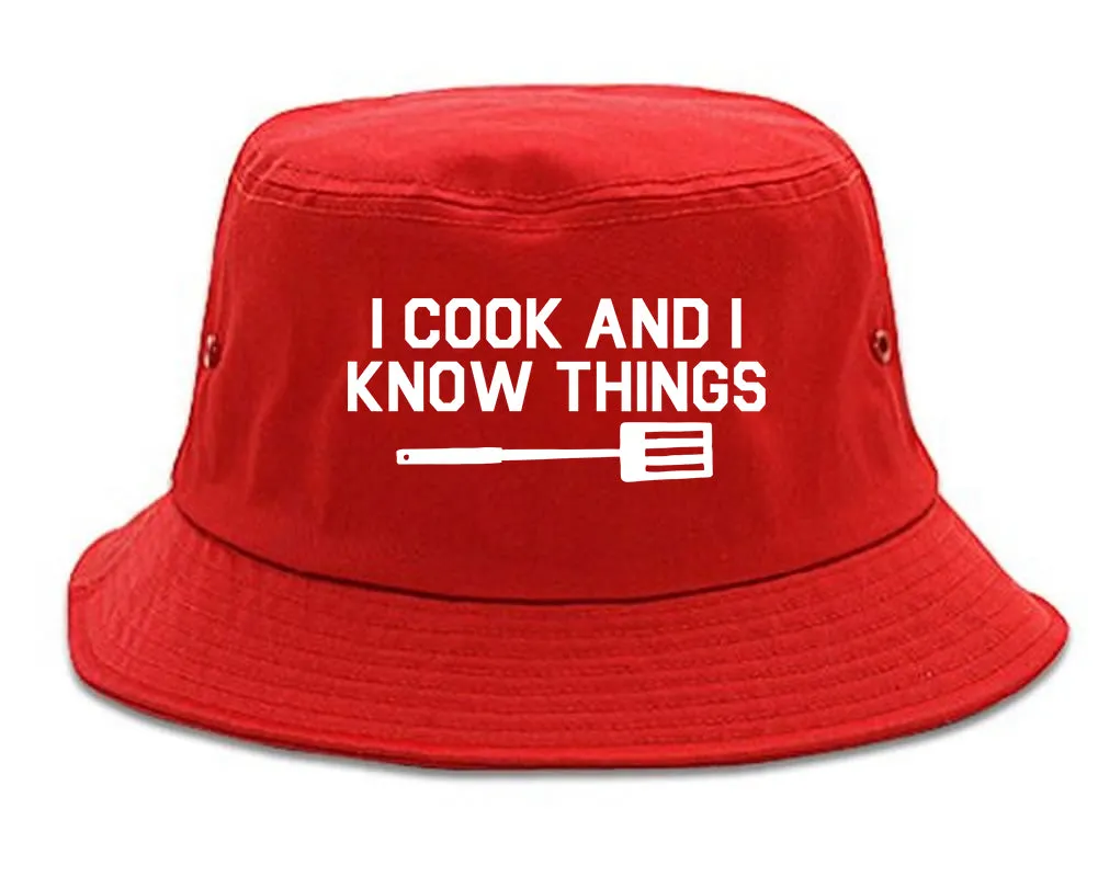 I Cook And I Know Things Chef Mens Bucket Hat